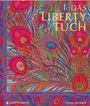 "DAS LIBERTY TUCH" in bunten Buchstaben, darunter ein lebhaftes Muster mit Federn in leuchtenden Farben.