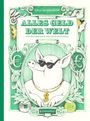 Titel: "Alles Geld der Welt: Vom Muschelgeld zur Kryptowährung". Illustration eines Schweins mit Sonnenbrille und Kette.