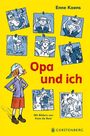 Text: "Enne Koens, Opa und ich, Mit Bildern von Kees de Boer." Illustrationen eines Mädchens und eines älteren Mannes.