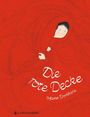 „Die rote Decke“ und „Marie Dorléans“. Illustration: Gesicht und Hände schauen aus einer roten, schuppenartigen Decke.