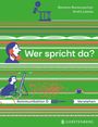 "Wer spricht da? Kommunikation & Verstehen." Grünes Cover, Illustration: Person mit Telefon, Kabel verläuft durch das Bild.