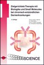 Text: "Zielgerichtete Therapie mit Biologika und Small Molecules bei chronisch-entzündlichen Darmerkrankungen, 4. Auflage". Unten: "UNI-MED", "SCIENCE". Illustration: Darmschleife mit rosa Antikörpern.