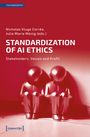 Titel: "Standardization of AI Ethics: Stakeholders, Values and Profit". Zwei Figuren sitzen nebeneinander.