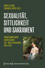 Titel: Sexualität, Sittlichkeit und Sakrament. Illustration: Ein Paar sitzend in einem grünen Garten.