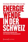 „Energiewende in der Schweiz“ in großen roten Buchstaben, Verlagsname unten, Autoren oben. Rot-weißes Design.