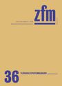 Zeitschrift für Medienwissenschaft, 36, Flüssige Epistemologien. Großes "zfm" Logo oben rechts, beige Hintergrund.