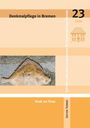 "Denkmalpflege in Bremen", "Stadt am Fluss", Nummer 23, Jahr 2026. Illustration eines Gebäudes und eines Fisches.
