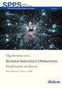 "Russian Influence Operations" ist ein Buchcover mit digitalen Netzwerken und einem russischen Wappen im Zentrum.