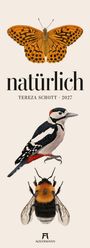 Text: "natürlich TEREZA SCHOTT · 2027". Illustration: Ein Schmetterling, ein Vogel, eine Hummel. Unten "ACKERMANN" mit Logo.