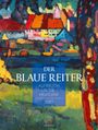 "DER BLAUE REITER: AUFBRUCH IN DIE MODERNE 2027." Buntes Gemälde mit abstrakten Formen und lebhaften Farben.