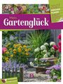 "Mein Gartenglück", 2027 Wochenplaner, 53 Blatt. Garten mit bunten Blumen, einem Tisch mit Getränken, rustikale Holzelemente.