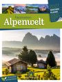 "Faszination Alpenwelt", "2027 Wochenplaner", "53 Blatt", "Ackermann". Zwei Hütten vor einer Berglandschaft im Morgennebel.
