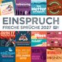 Eine Sammlung von quadratischen Bildern mit humorvollen Sprüchen. Groß: "EINSPRUCH FRECHE SPRÜCHE 2027".