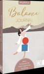 #MyMeTime Balance Journal. Mein Schlüssel für mehr Harmonie im Alltag. Illustration: Frau mit geometrischen Formen.