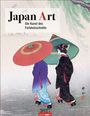 Text: "Japan Art. Die Kunst des Farbholzschnitts. 2027. Weingarten." Zwei Personen mit traditionellen Regenschirmen im Regen.