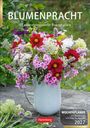 "BLUMENPRACHT", "53 stimmungsvolle Fotografien", "WOCHENPLANER", "2027", bunter Blumenstrauß in grauer Vase.