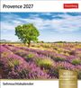 Text oben: "Provence 2027". Logo: "Harenberg". Unten: "Sehnsuchtskalender". Landschaft mit Lavendelfeldern und Baum.