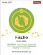 "Fische 2027, Fische 20.02.–20.03. Ihr Horoskop für jeden Tag." Zwei Fische im Kreis, astrologisches Symbol.