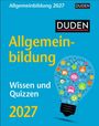 "Allgemeinbildung 2027. DUDEN. Allgemeinbildung. Wissen und Quizzen 2027." zeigt eine Glühbirne mit bunten Symbolen.