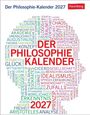 "Der Philosophie-Kalender 2027" und "Harenberg" in einer Wortwolke aus philosophischen Begriffen.