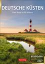 "Deutsche Küsten. Eine Reise in 53 Bildern. Wochenplaner mit Zitaten, Bildtexten und viel Platz für Notizen 2027."

Ein Leuchtturm im Abendlicht mit grüner Wiese und kleinem Wasserlauf im Vordergrund.