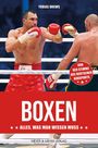 Titel: BOXEN - ALLES, WAS MAN WISSEN MUSS. Zwei Boxer im Ring mit erhobenen Fäusten.