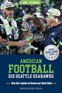 Buchtitel über die Seattle Seahawks als Super Bowl Sieger 2026, grün-blauer Text und Spieler feiern mit Trophäe und Konfetti.