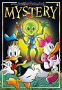 "Lustiges Taschenbuch Mystery 5." Zwei bekannte Enten schauen erschrocken auf ein grünes Alien mit Strahlenpistole.