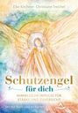 Titel: "Schutzengel für dich". Ein Engel mit großen Flügeln in Pastellfarben. Set mit Buch und 40 Karten.