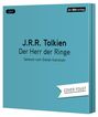 J.R.R. Tolkien, Der Herr der Ringe, Gelesen vom Stefan Kaminski; Hörbuch-Cover in Türkis mit weißem "Cover folgt"-Banner.