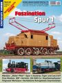 „Faszination Spur 1“, Modelleisenbahnen. Oben ein roter Schriftzug, darunter ein großes Foto einer Lokomotive.