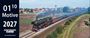 Links steht: "01¹⁰ Motive 2027, EISENBAHN KURIER, Vorbild und Modell, www.eisenbahn-kurier.de". Eine Dampflokomotive auf freier Strecke.