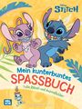 „Mein kunterbuntes Spassbuch“ steht oben. Zwei fröhliche, cartoonartige Figuren tanzen.