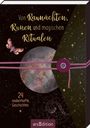 "Von Raunächten, Runen und magischen Ritualen. 24 zauberhafte Geschichten." Mystische Illustrationen mit Mond, Motte.