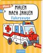 "Malen nach Zahlen: Fahrzeuge" steht auf einem Buchcover mit einem bemalbaren Krankenwagen.
