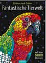 Stickern nach Zahlen - Fantastische Tierwelt, Buch