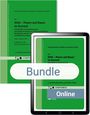 Text: „Bundle, Online, HOAI – Planen und Bauen im Bestand.“ Grünes Buchcover, Buch und Tablet kombiniert sichtbar.