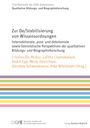 Es handelt sich um ein Buchcover. Titel: "Zur De/Stabilisierung von Wissensordnungen". Autoren: Cristina Diz Muñoz u.a. Bunte Streifen unten.