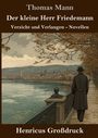 "Der kleine Herr Friedemann" von Thomas Mann. Ein Mann in Herbstlandschaft, schaut auf einen Fluss und eine Stadt.