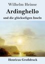 „Wilhelm Heinse, Ardinghello und die glückseligen Inseln, Henricus Großdruck.“ Pastellgemälde einer Küstenszene.