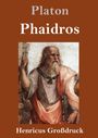 Oben: Platon. Mitte: Phaidros. Unten: Henricus Großdruck. Antike Figur in Gewand mit Buch, in gemalter Szene.