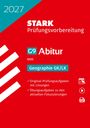 Titel: "STARK Prüfungsvorbereitung G9 Abitur Geographie GK/LK". Rotes Cover mit weißen und türkisfarbenen Elementen.