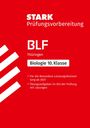 "STARK Prüfungsvorbereitung BLF Thüringen Biologie 10. Klasse" mit Checkliste auf rotem Hintergrund. Links weiße Streifen.