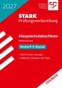 "STARK Prüfungsvorbereitung Hauptschulabschluss Niedersachsen Deutsch 9. Klasse" auf rotem Hintergrund mit weißem Text.