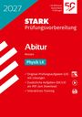 2027 STARK Prüfungsvorbereitung Abitur Hessen Physik LK. Rotes Cover, Logos oben rechts, weiße und türkisfarbene Schrift.