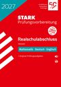 „STARK Prüfungsvorbereitung Realschulabschluss Hessen“, rote Hintergrundfarbe, blaue und weiße Textelemente.