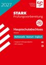 "STARK Prüfungsvorbereitung 2027. Hauptschulabschluss Hessen. Mathematik, Deutsch, Englisch. Sonderausgabe."  
Rot-weißes Design.