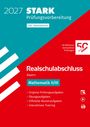 Text: "2027 STARK Prüfungsvorbereitung inkl. Basiswissen. Realschulabschluss Bayern Mathematik II/III." Hellblaues und rotes Design.