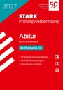 2027, STARK Prüfungsvorbereitung, Abitur Berlin/Brandenburg, Mathematik GK. Rotes Design, weißer Text, Bildsymbole.