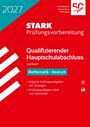 "STARK Prüfungsvorbereitung 2027, Qualifizierender Hauptschulabschluss, Sachsen, Mathematik, Deutsch." Rot-blaues Design.
